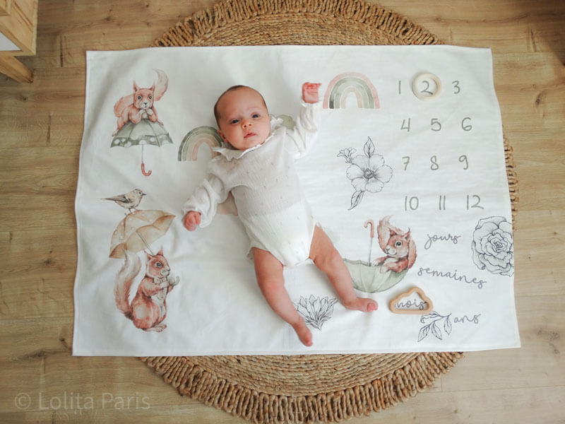 Tapis étapes ,tapis évolution, tapis photo pour bébé